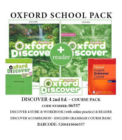 OXFORD DISCOVER 4 2ND ED COURSE PACK (SB + WB(+ON LINE) + ENGLISH GRAMMAR COURSE BASIC WO/KEY (+E-BOOK) + READER) - 06540