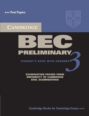 CAMBRIDGE BEC PRELIMINARY 3 SB W/A