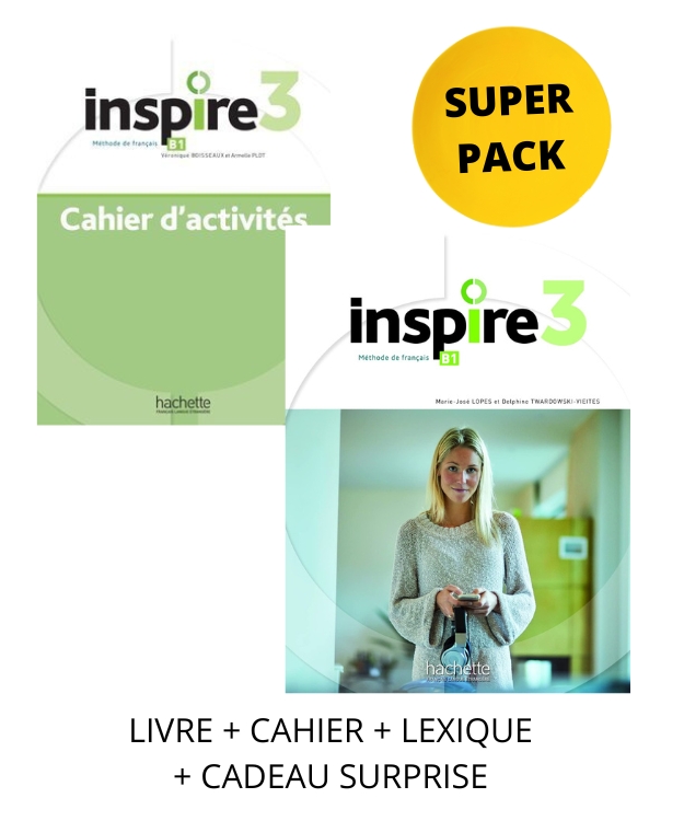 INSPIRE 3 SUPER PACK (LIVRE + CAHIER + LEXIQUE + CADEAU SURPRISE)