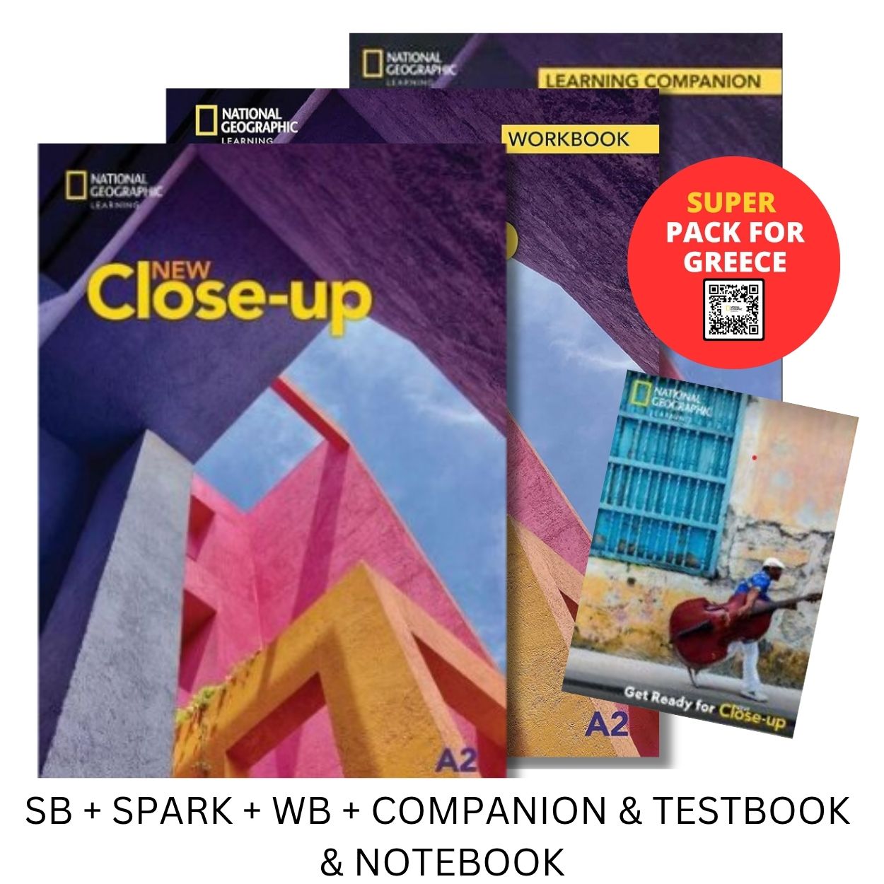 NEW CLOSE-UP A2 SUPER PACK FOR GREECE (SB + SPARK + WB + COMPANION TESTBOOK NOTEBOOK)