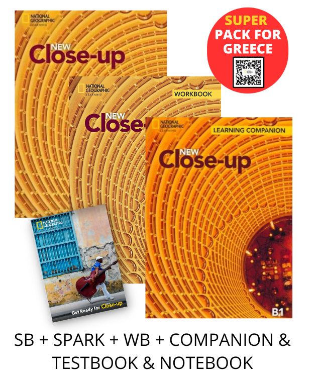 NEW CLOSE-UP B1 SUPER PACK FOR GREECE (SB + SPARK + WB + COMPANION TESTBOOK NOTEBOOK)