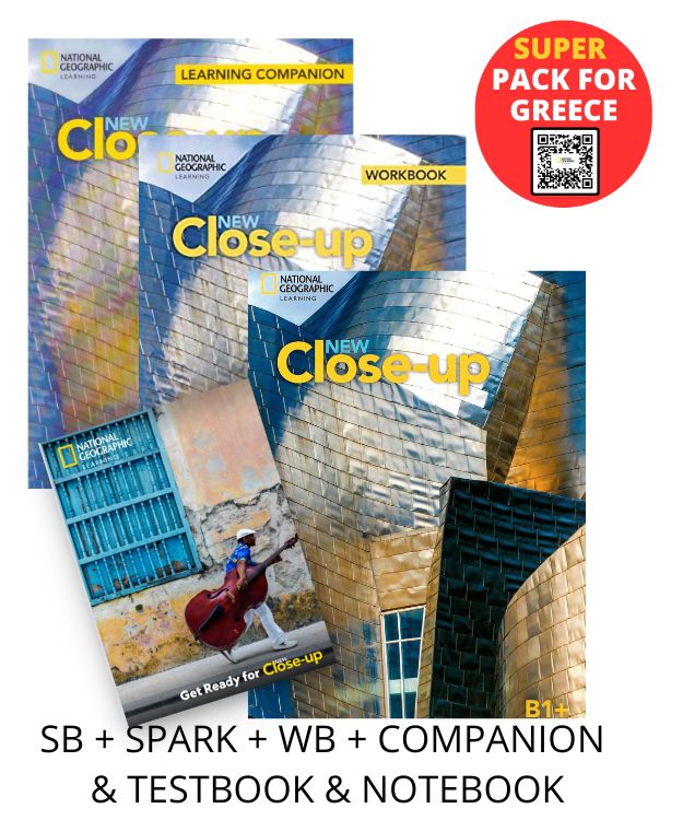 NEW CLOSE-UP B1+ SUPER PACK FOR GREECE (SB + SPARK + WB + COMPANION TESTBOOK NOTEBOOK)